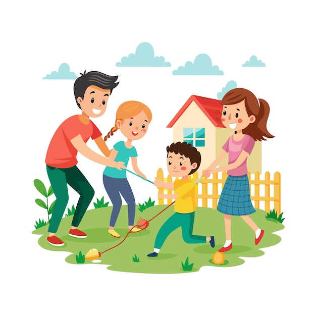 Momentos de la vida familiar real Conceptos de ilustración vectorial