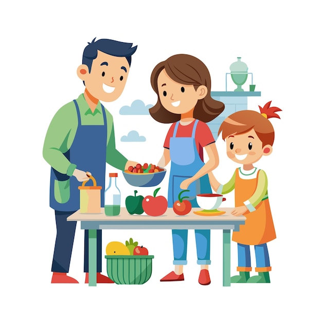 Momentos de la vida familiar real Conceptos de ilustración vectorial
