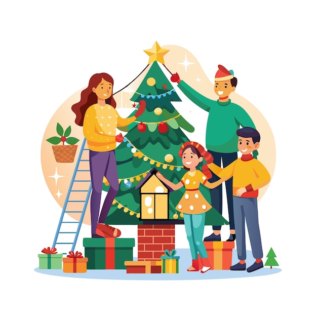 Momentos de la vida familiar real Conceptos de ilustración vectorial