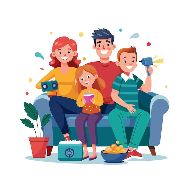 Momentos de la vida familiar real Conceptos de ilustración vectorial