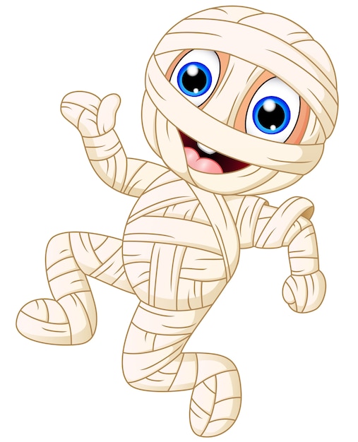 Momia de dibujos animados caminando