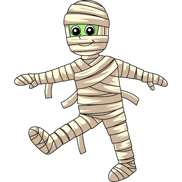 Momia en dibujos animados de Halloween coloreado Clipart