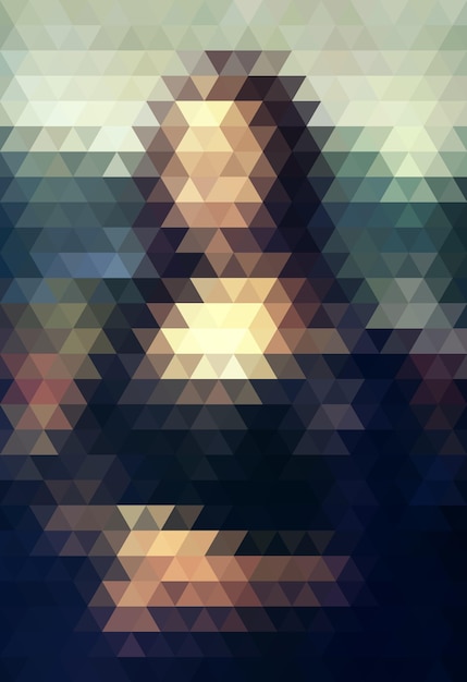 'La Mona Lisa' Ilustración vectorial del famoso retrato formado con malla triangular