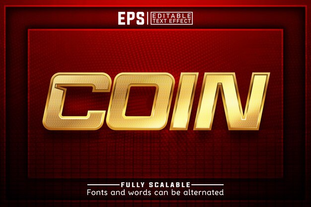 moneda 3d efecto de texto editable