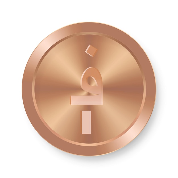 Moneda afgana de bronce Concepto de moneda web de Internet Medalla afgana