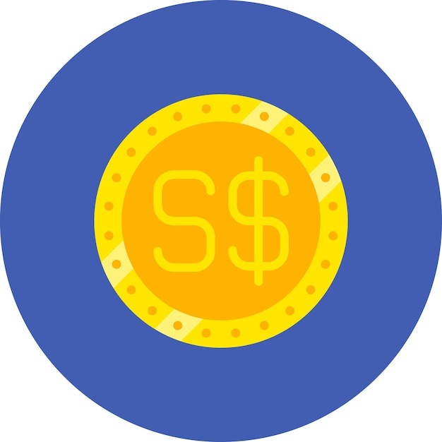una moneda amarilla con un signo de dólar en ella