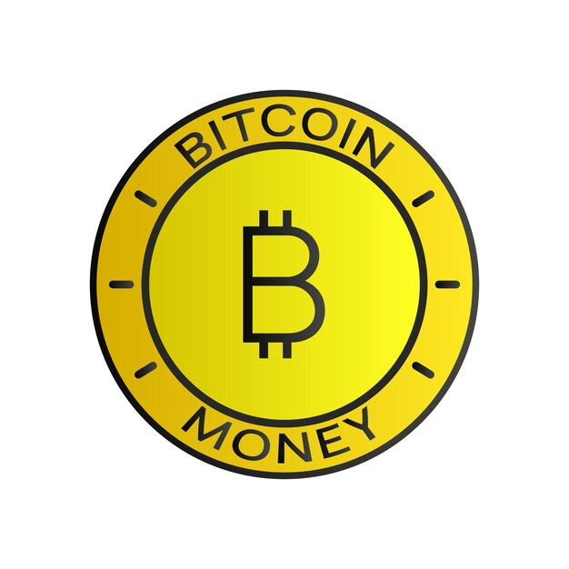 Moneda Bitcoin Gradiente dinero aislado con signo bitcoin Cryptocurrency blockchain minería Finanzas