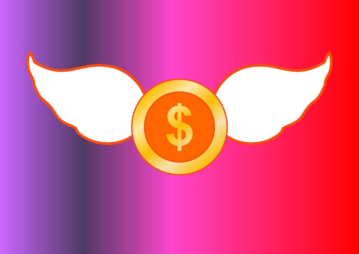 Vector moneda de dinero voladora