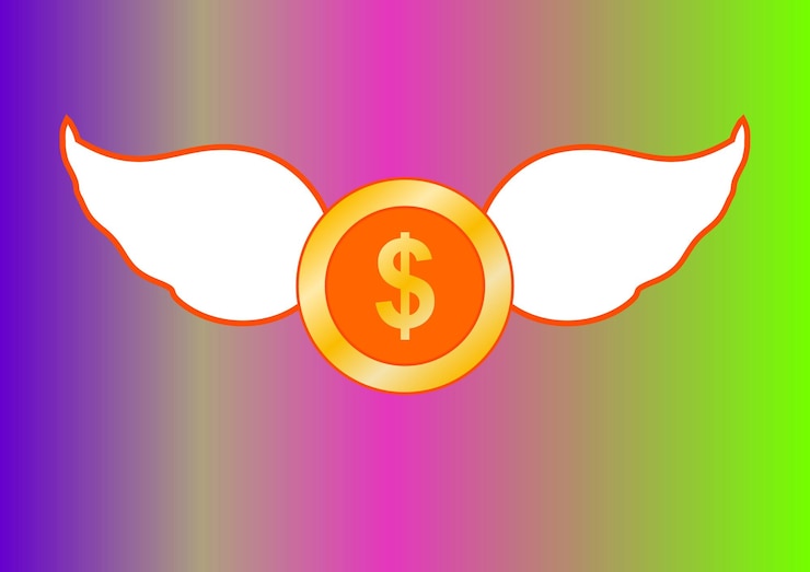Vector moneda de dinero voladora