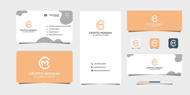 Moneda diseño de logotipo diseño de tarjeta de visita cm