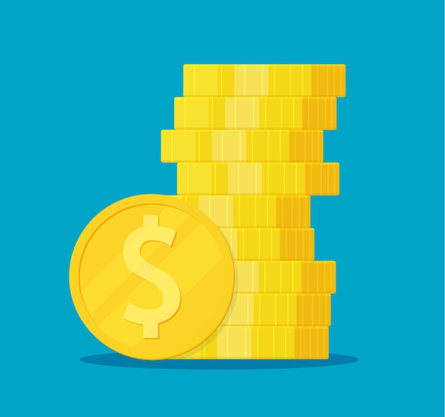 Moneda de dólar. Ilustración vectorial para web, aplicación móvil en diseño plano. 10 EPS