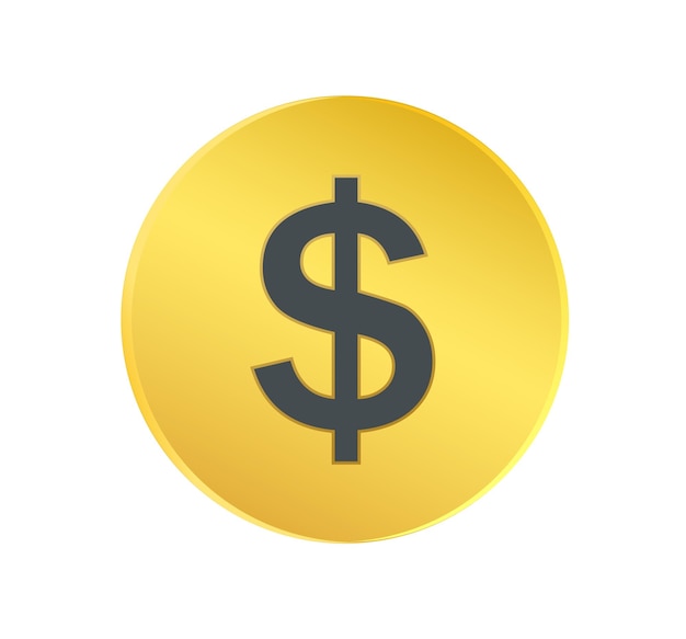 Moneda Dólar Oro Aislado Icono Negocios Finanzas Vector Ilustración