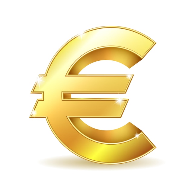 Moneda euro de la muestra del oro. Ilustración de vector EPS10.