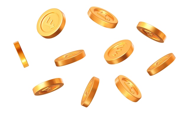 Moneda de franco suizo de oro de 3d con diferentes ángulos Icono CHF Ilustración vectorial de acciones