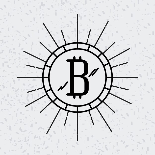 moneda con icono de bitcoin sobre fondo blanco. ilustración vectorial