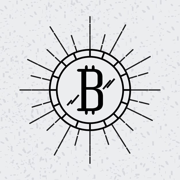 Vector moneda con icono de bitcoin sobre fondo blanco. ilustración vectorial