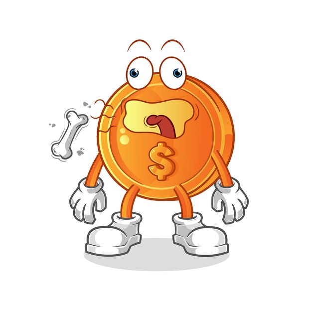 Vector moneda mascota eructo cartoon