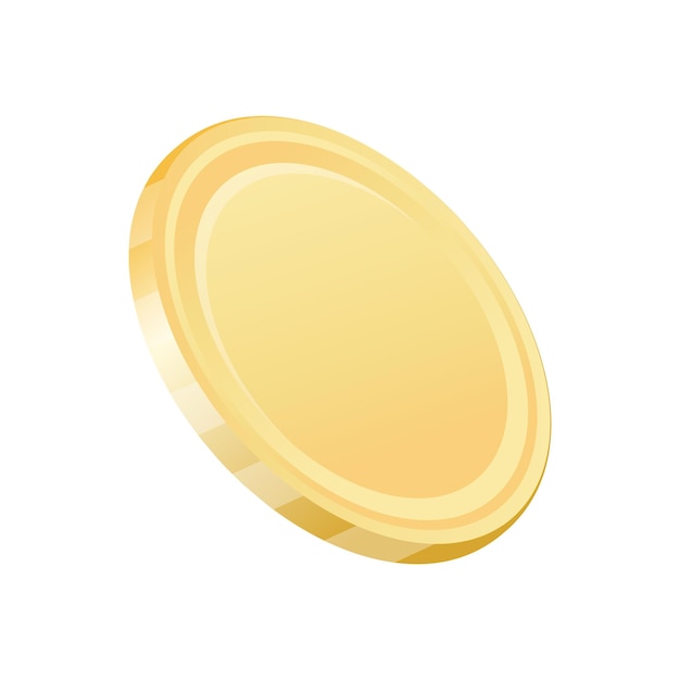 Moneda de oro con una cautivadora ilustración de diseño plano