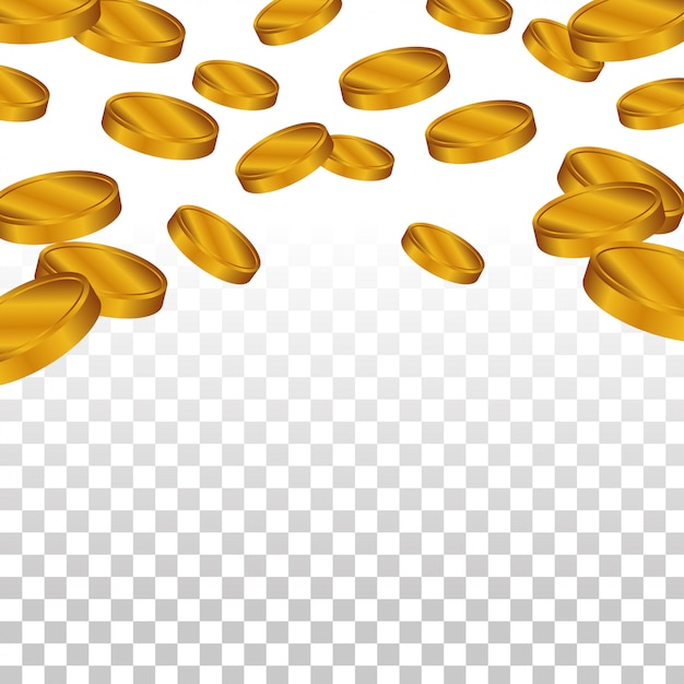 Moneda de oro cayendo