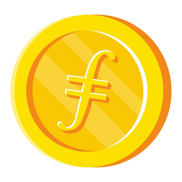 Vector moneda de oro filecoin