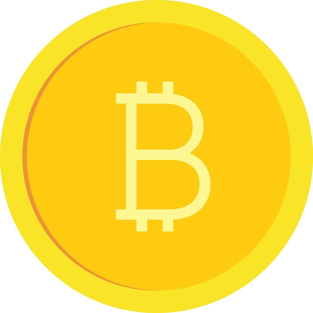 Moneda de oro con ilustración vectorial del signo de bitcoin Fondo transparente