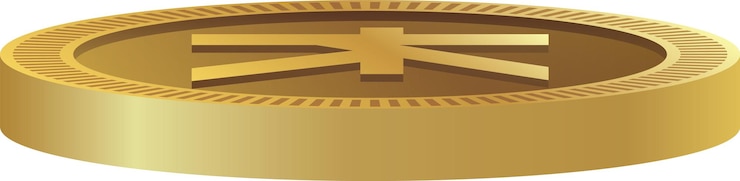 Vector moneda de oro en la moneda de kips de laos