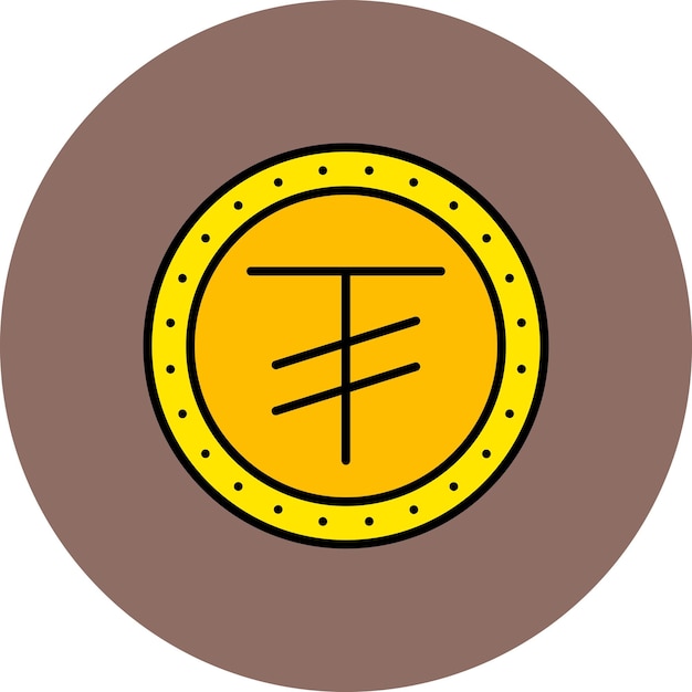 Vector una moneda de oro con un signo que dice para el número 2