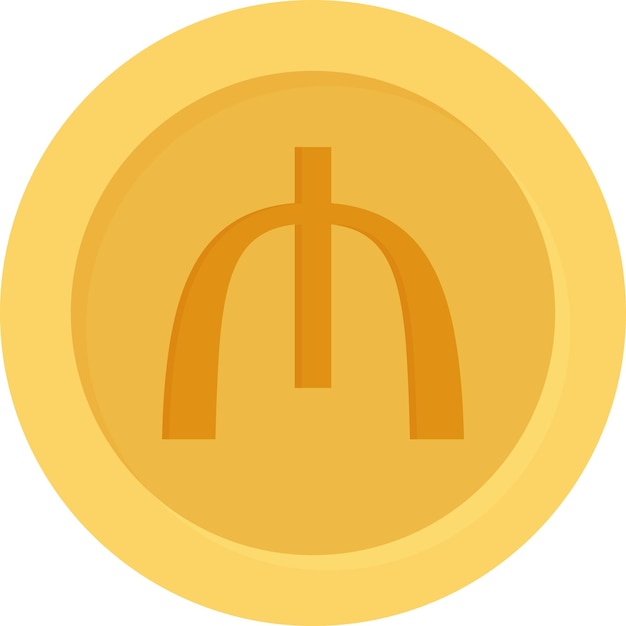 Moneda de oro con el símbolo del manat azerbaiyano en ella Icono vectorial en fondo transparente Icono para aplicaciones móviles UI y diseño web EPS10