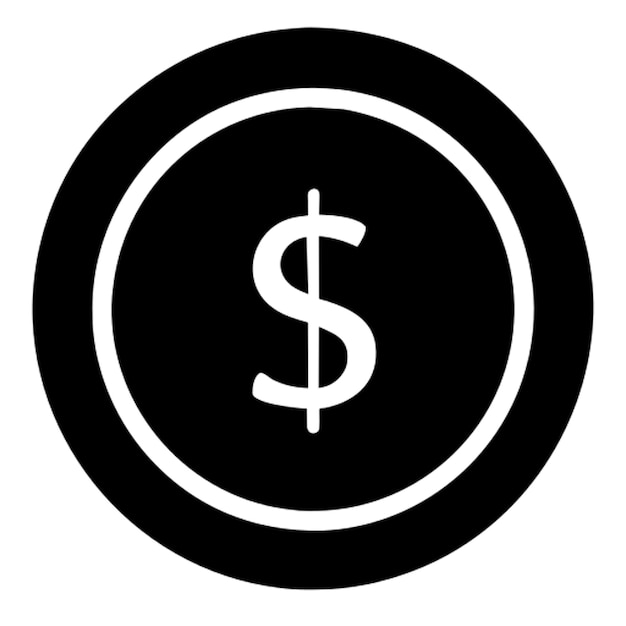 moneda con el pictograma del símbolo del dinero