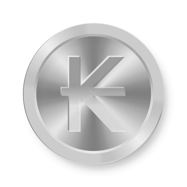 Vector moneda de plata de kip concepto de moneda web de internet medalla de kip