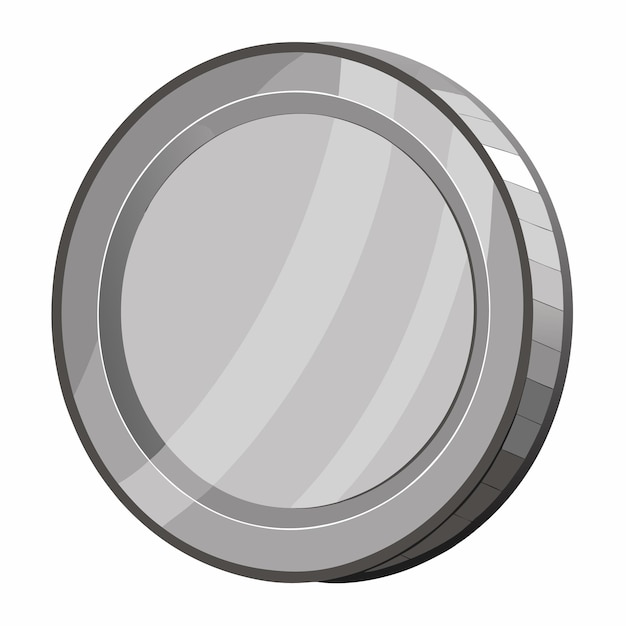 Moneda de plata sencilla Moneda de prata aislada sobre un fondo blanco