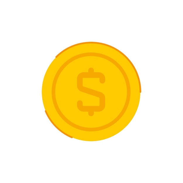 Moneda redondeada de oro dólar dinero en efectivo icono contorneado ilustración vectorial. Círculo amarillo bancario pago comercial símbolo financiero de riqueza e independencia aislado. signo del tesoro