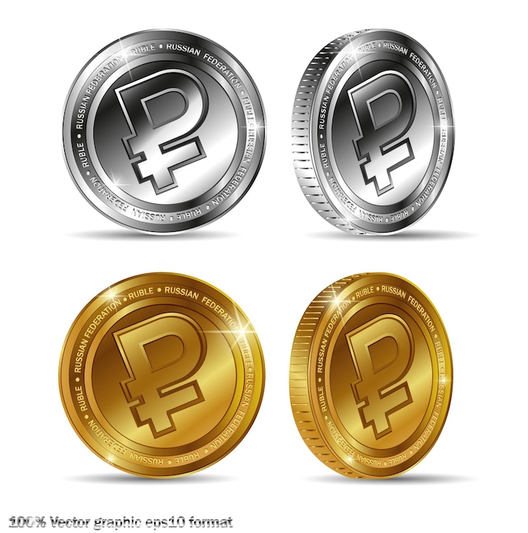 Vector moneda de rublo ruso icono de moneda moneda rusa símbolo de pago bancario símbolo rublo compras pago cambio de moneda operaciones financieras icono de efectivo signo de rublo dinero rublo de oro compras