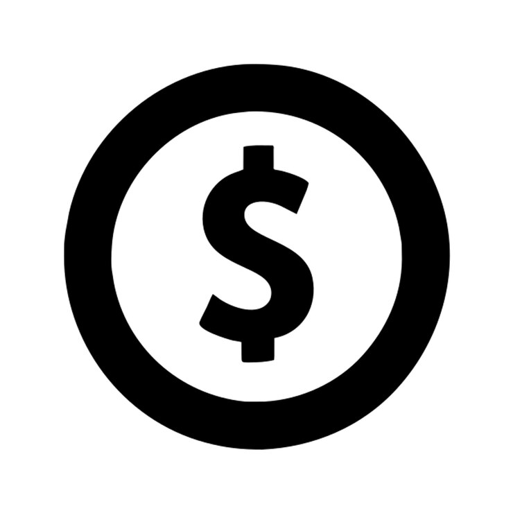 Vector con la moneda el símbolo de dólar icono