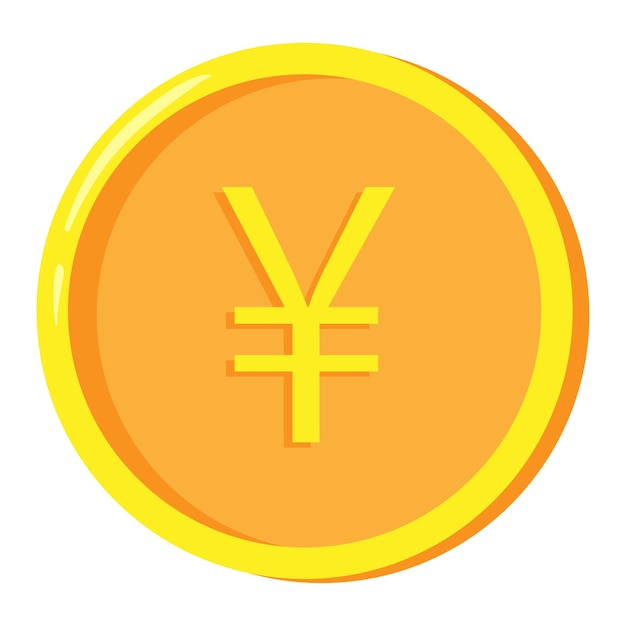 Vector moneda de yen en estilo plano ilustración vectorial