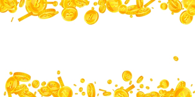 Monedas de Bitcoin cayendo Criptomoneda dispersa