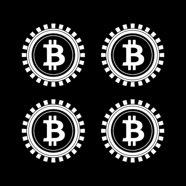 Monedas de Bitcoin en un fondo negro