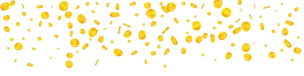 Las monedas chinas de yuan caen el oro esparcido CNY
