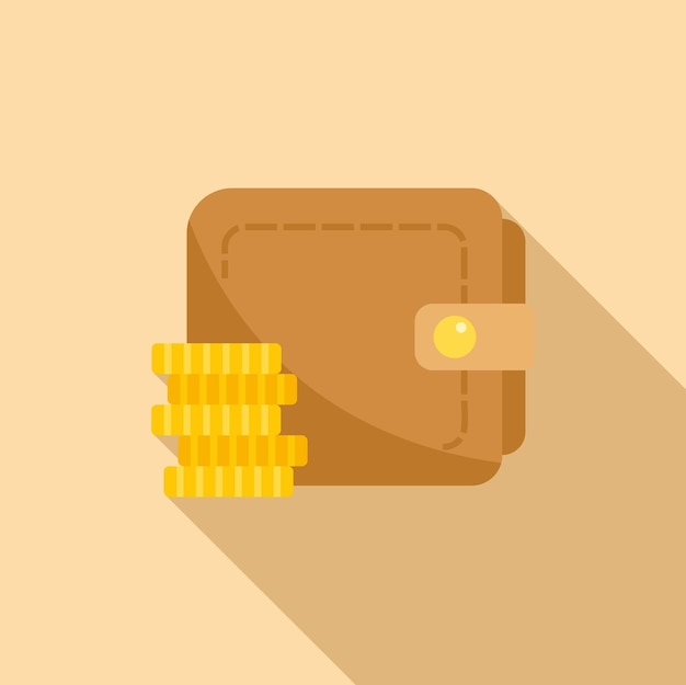 Monedas de dinero icono de billetera vector plano reembolso de pagos fondos seguros