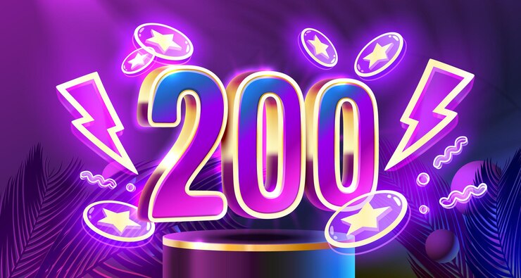 Vector monedas gratis 200 promo flyer poster banner juego ilustración vectorial