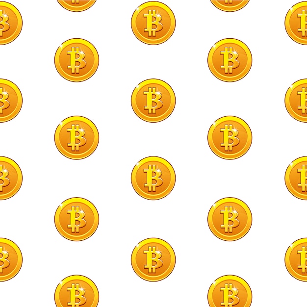 Monedas de oro Bitcoin sin patrón. Moneda digital de internet, fondo