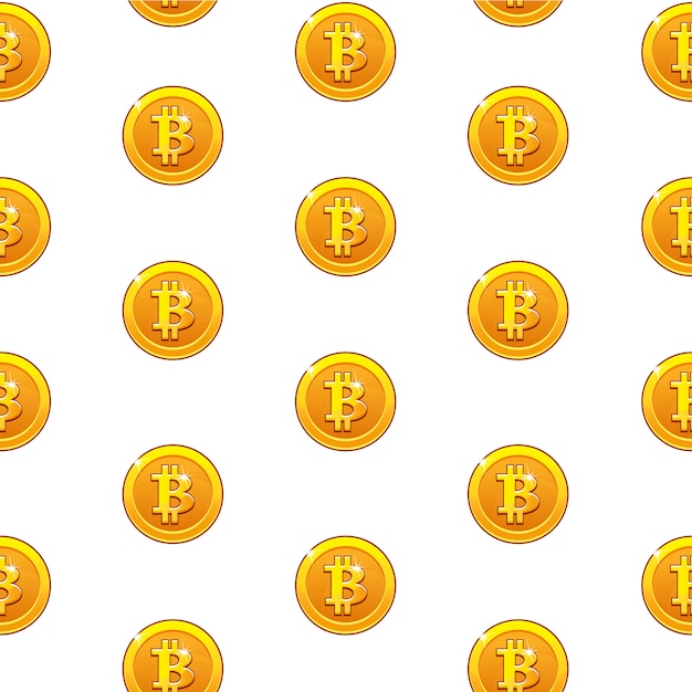 Monedas de oro bitcoin sin patrón. moneda digital de internet, fondo