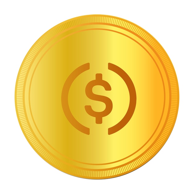 monedas de oro de criptomoneda con símbolo de moneda usd