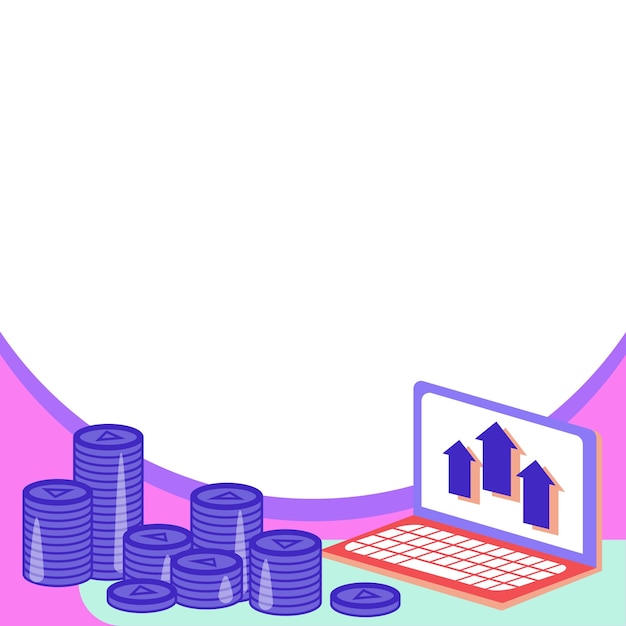 Monedas de oro que representan planes financieros futuros Cálculo exitoso de hipotecas Computadora portátil que muestra cálculos recientes sobre proyectos de inversión más nuevos