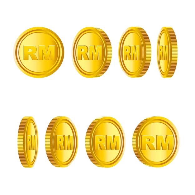 Monedas de oro del ringgit de Malasia en varias perspectivas
