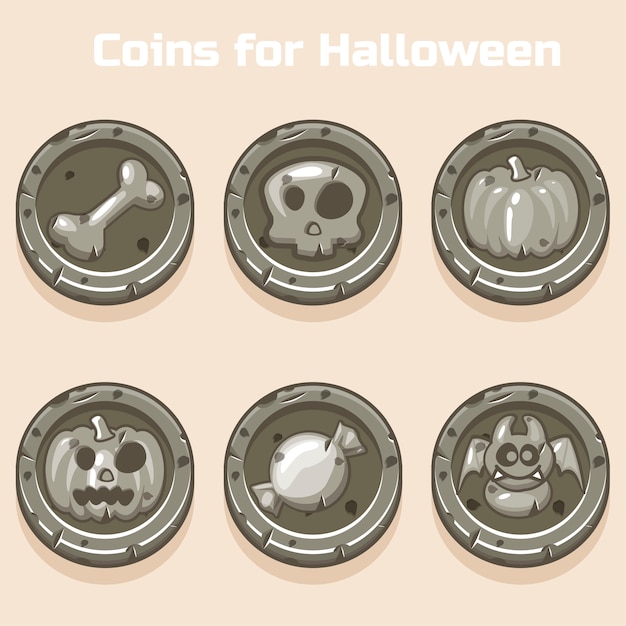 Monedas de piedra para halloween