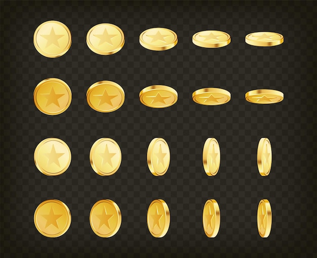 Monedas de premio Conjunto de monedas de oro Conjunto del oro giratorio