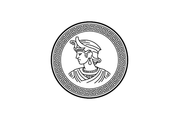 Vector monedas retro vintage dios griego rey señor icono ilustración símbolo vector