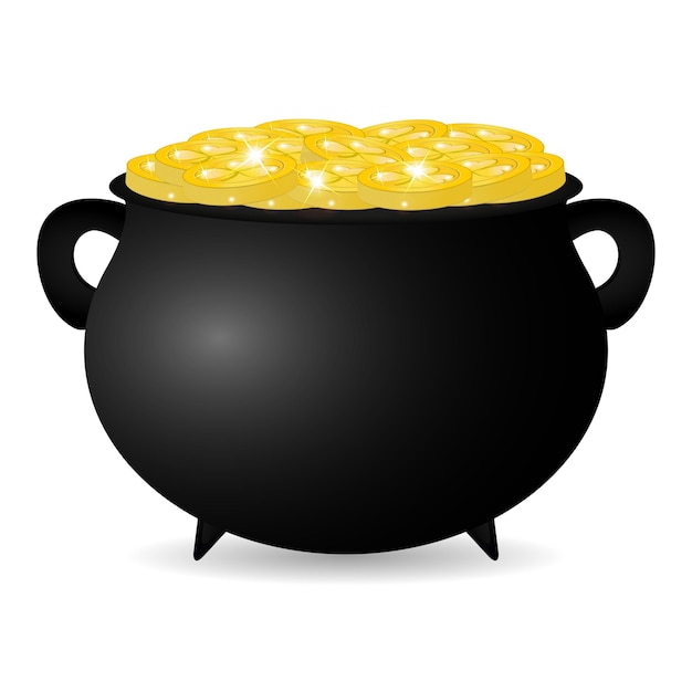 Monedas con el símbolo de la olla del día de San Patricio