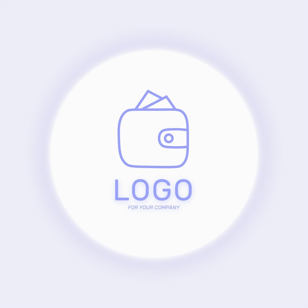 Monedero logotipo dinero logotipo monedero icono para diseño web o empresa ilustración vectorial aislada eps